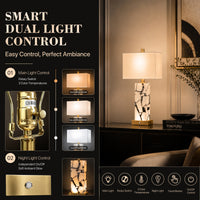 The Calista Natural Marble Table Lamp