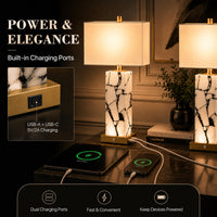 The Calista Natural Marble Table Lamp