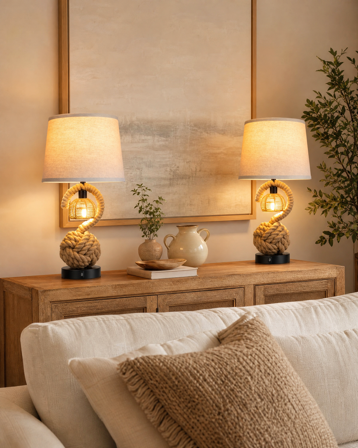 The Serena Spiral Rope Table Lamp