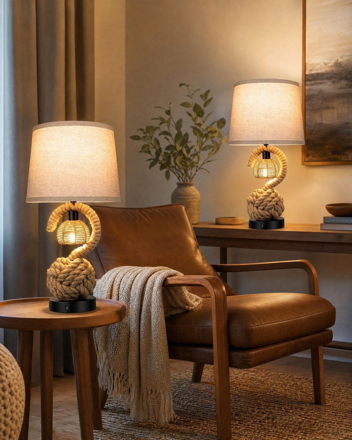 The Serena Spiral Rope Table Lamp