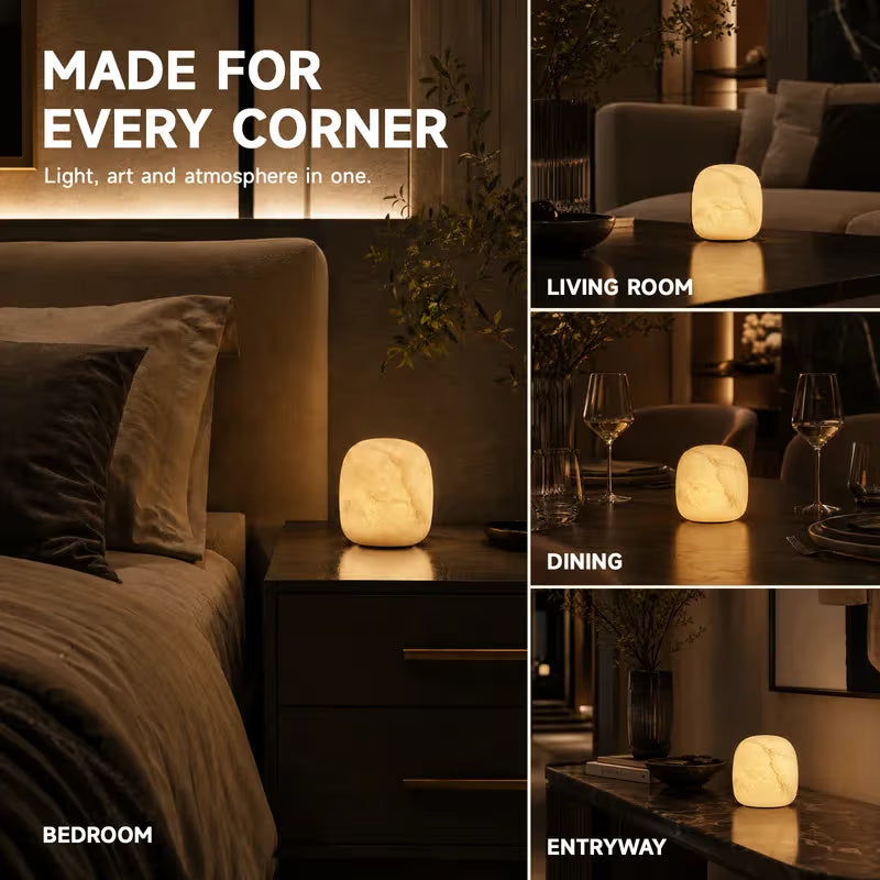 The Orion Cordless Alabaster Table Lamp