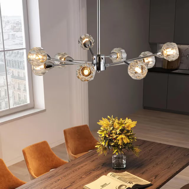 The Orion Radial Crystal Globe Chandelier