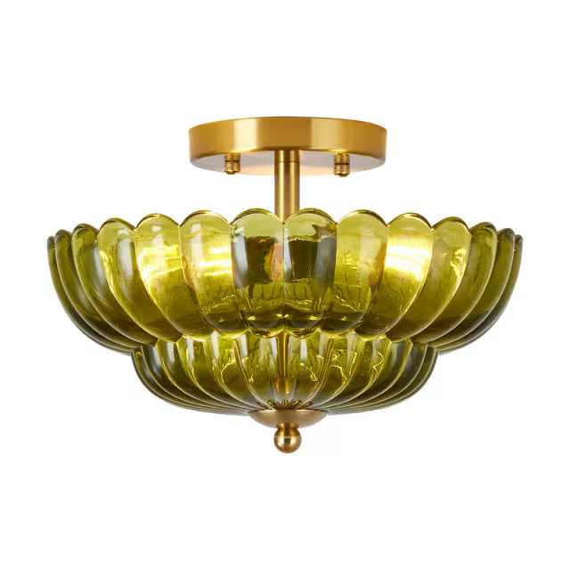The Elysian Dual-Tiered Amber Crown Ceiling Light