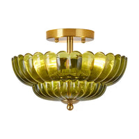 The Elysian Dual-Tiered Amber Crown Ceiling Light