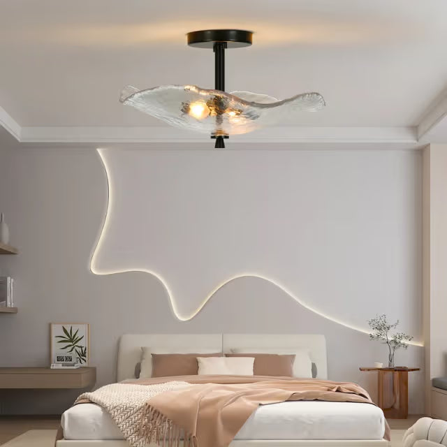 The Elysian Water Ripple Glass Semi-Flush Mount