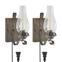 The Kensington Hurricane Glass Plug-In Sconce (Set of 2)
