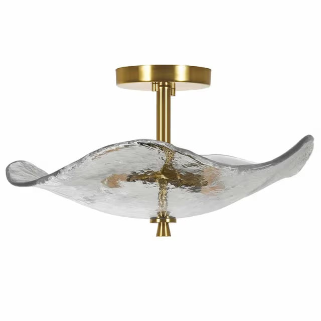 The Elysian Water Ripple Glass Semi-Flush Mount