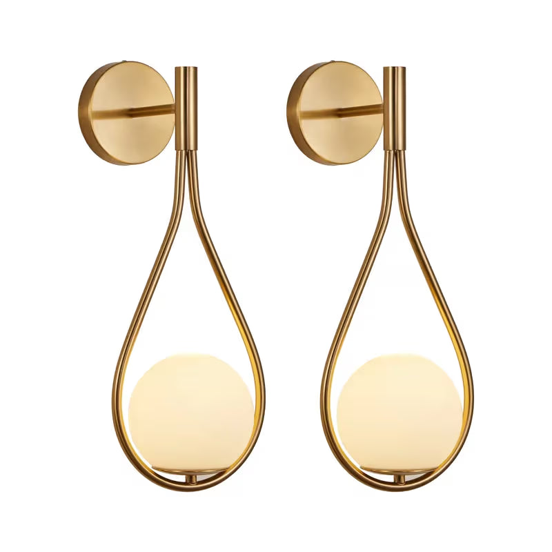 The Aurora Gilded Leaf Wall Sconce (Set of 2)