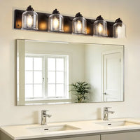 The Sorrento Seeded Glass Farmhouse Vanity Light