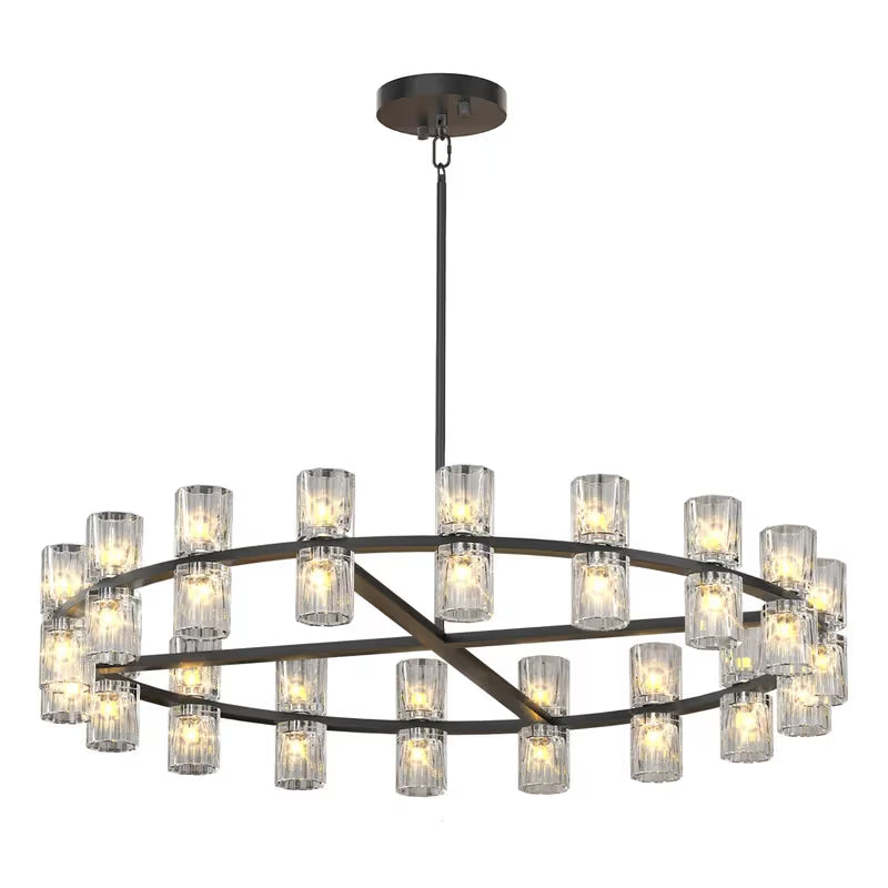 The Orion Crystal Cylinder Ring Chandelier