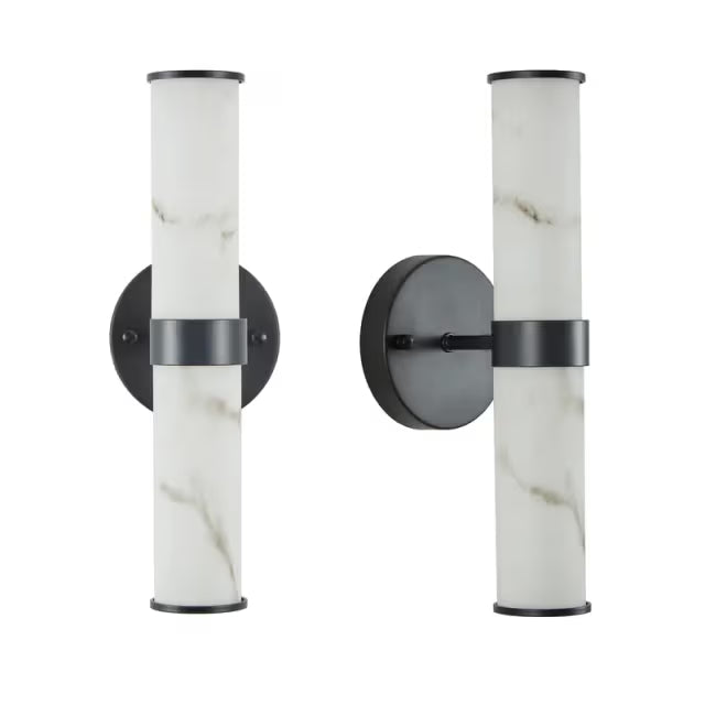 The Solstice Linear Marble Wall Light (Set of 2)