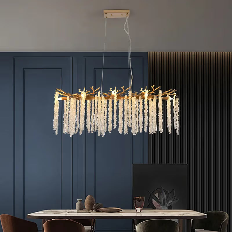 The Aurelius Crystal Raindrop Branch Chandelier