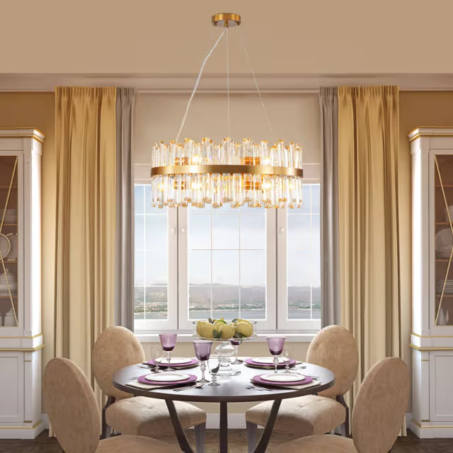 The Solstice Gold Prism Ring Chandelier
