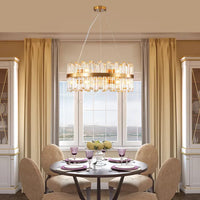 The Solstice Gold Prism Ring Chandelier