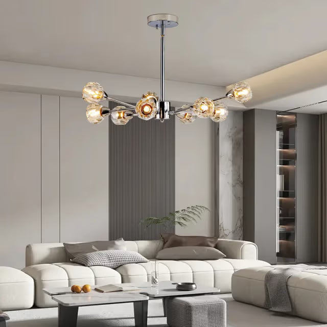The Orion Radial Crystal Globe Chandelier