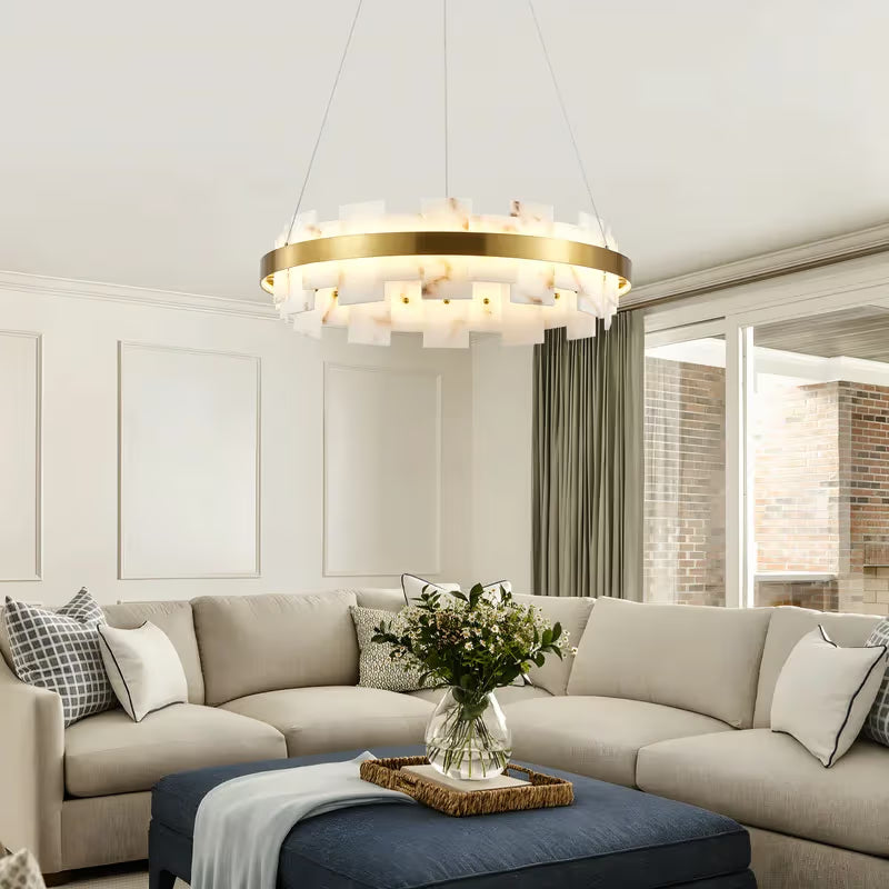 The Astoria Alabaster Ring Chandelier