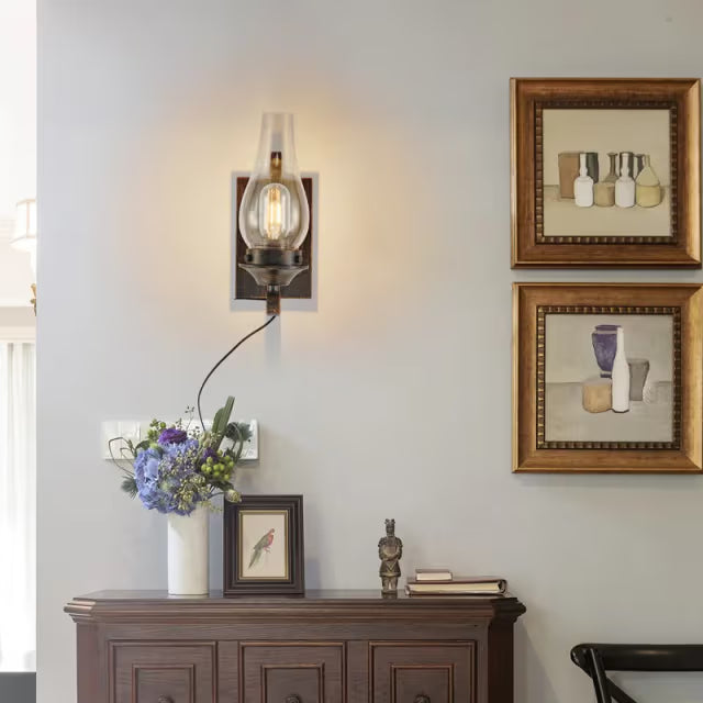 The Kensington Hurricane Glass Plug-In Sconce (Set of 2)