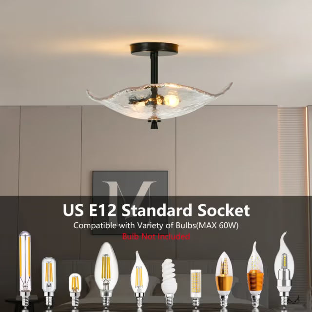 The Elysian Water Ripple Glass Semi-Flush Mount