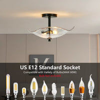 The Elysian Water Ripple Glass Semi-Flush Mount