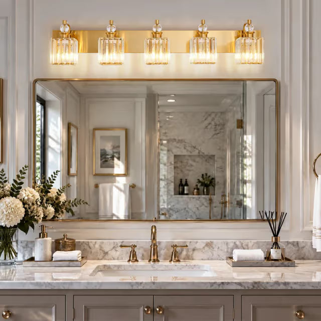 The Calisto Crystal Prism Vanity Light