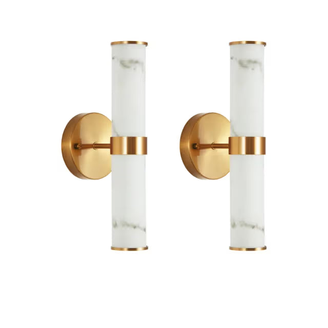 The Solstice Linear Marble Wall Light (Set of 2)