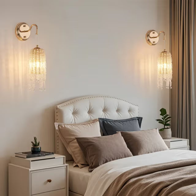 The Aurelius Cascading Crystal Hanging Sconce (Set of 2)