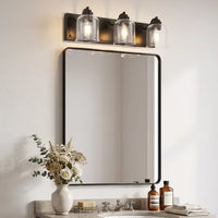 The Sorrento Seeded Glass Farmhouse Vanity Light