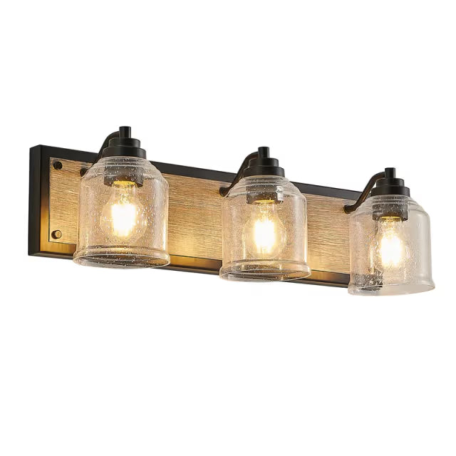 The Sorrento Seeded Glass Farmhouse Vanity Light