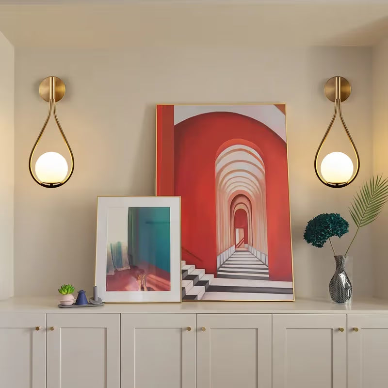 The Aurora Gilded Leaf Wall Sconce (Set of 2)