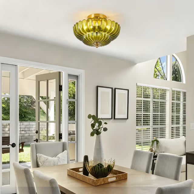 The Elysian Dual-Tiered Amber Crown Ceiling Light