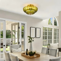 The Elysian Dual-Tiered Amber Crown Ceiling Light