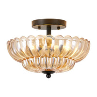 The Elysian Dual-Tiered Amber Crown Ceiling Light