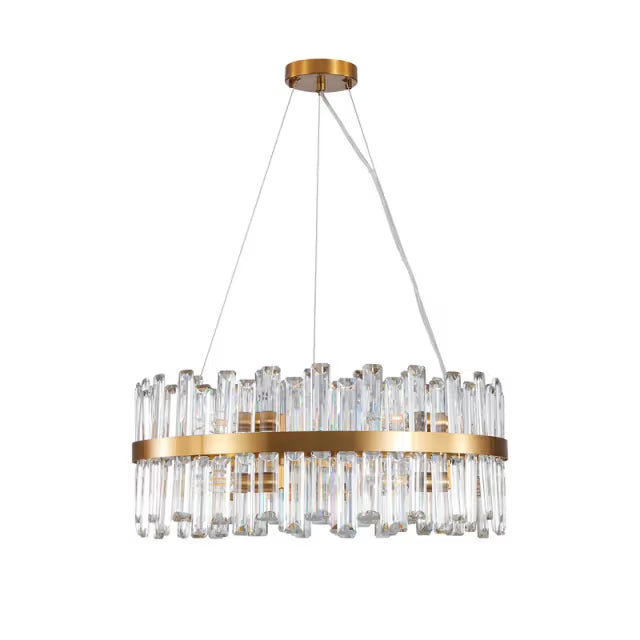 The Solstice Gold Prism Ring Chandelier