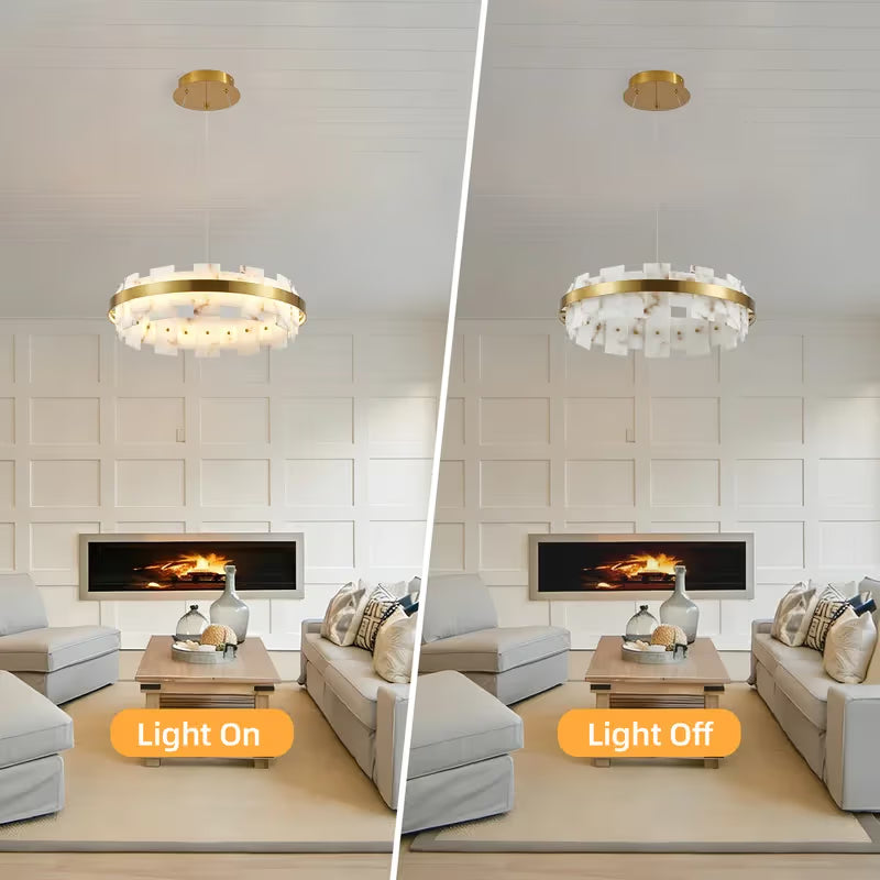 The Astoria Alabaster Ring Chandelier