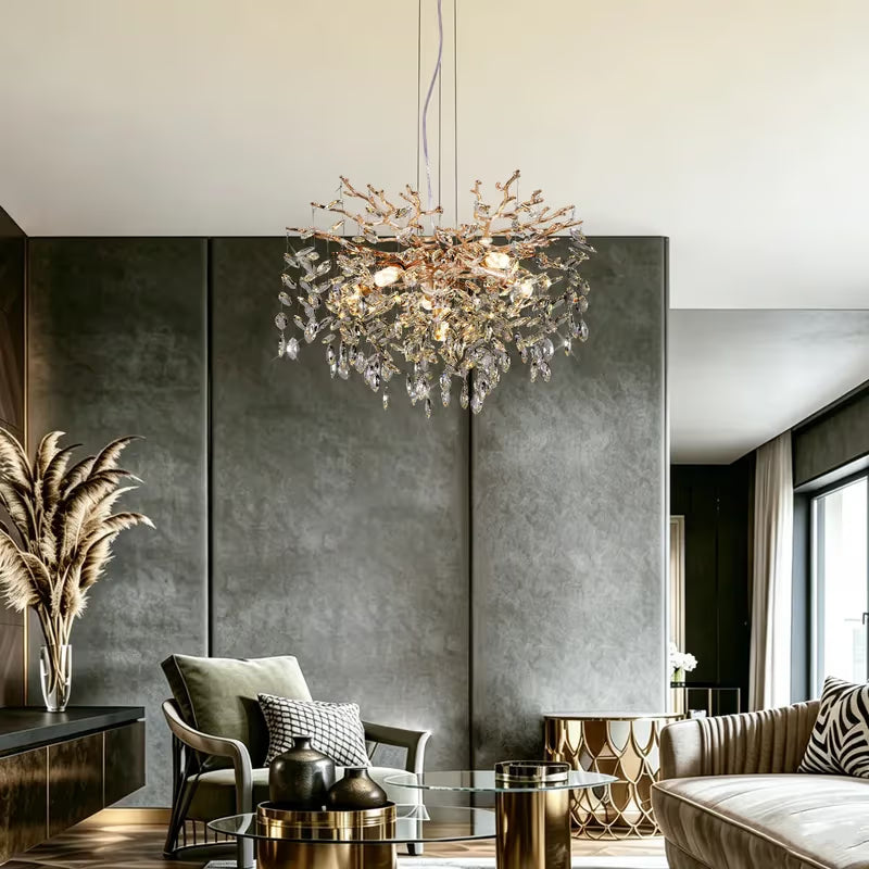 The Elysian Crystal Droplet Branch Chandelier
