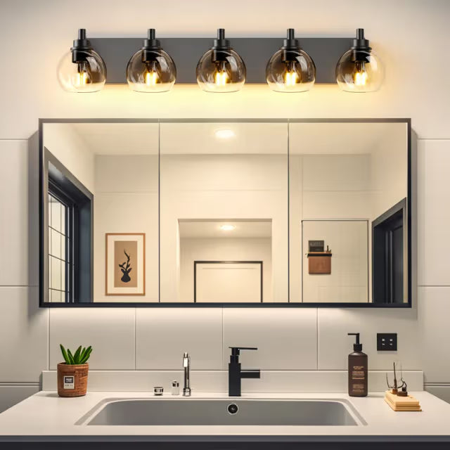 The Lucerne Globe Glass Vanity Light