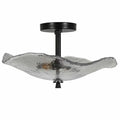 The Elysian Water Ripple Glass Semi-Flush Mount
