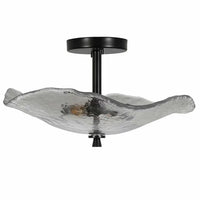 The Elysian Water Ripple Glass Semi-Flush Mount