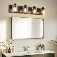 The Sorrento Seeded Glass Farmhouse Vanity Light