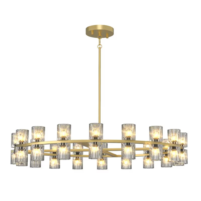 The Orion Crystal Cylinder Ring Chandelier