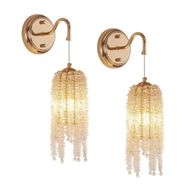 The Aurelius Cascading Crystal Hanging Sconce (Set of 2)