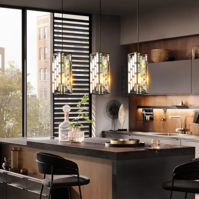 The Solstice Crystal Prism Pendant Light (Set of 3)