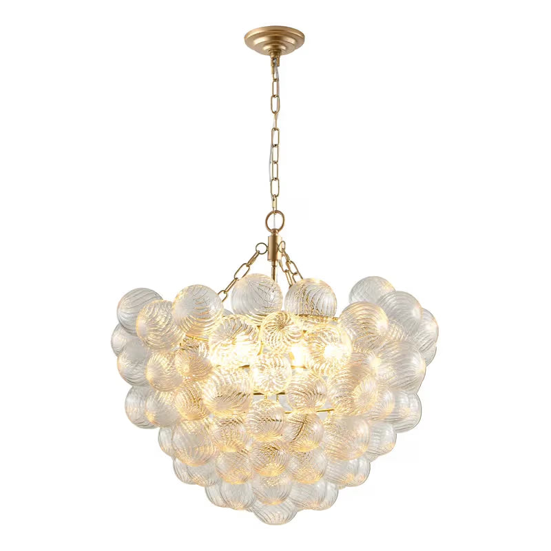 The Luna Fluted Glass Orb Chandelier