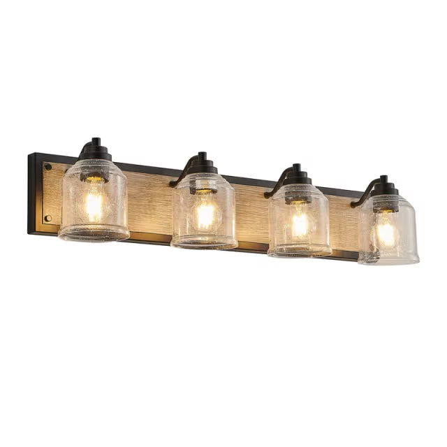 The Sorrento Seeded Glass Farmhouse Vanity Light