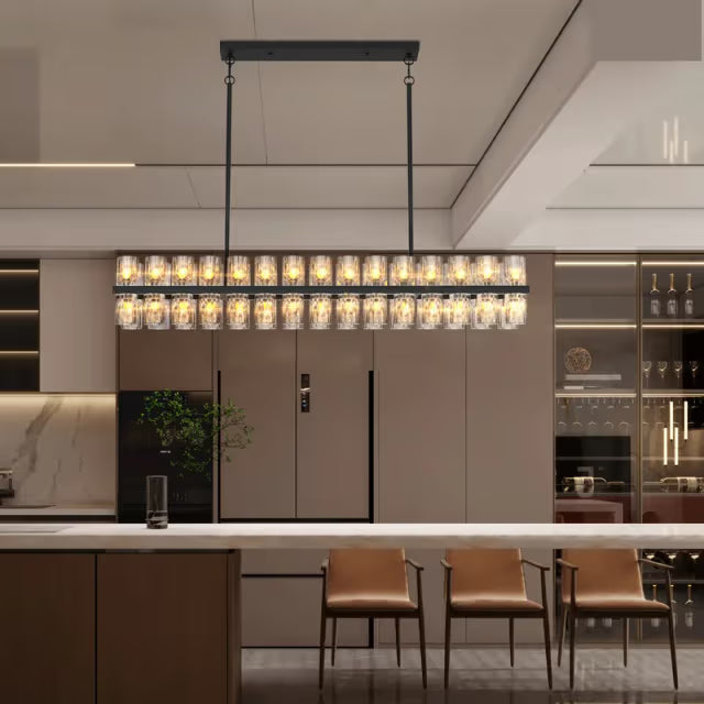The Orion Crystal Cylinder Ring Chandelier