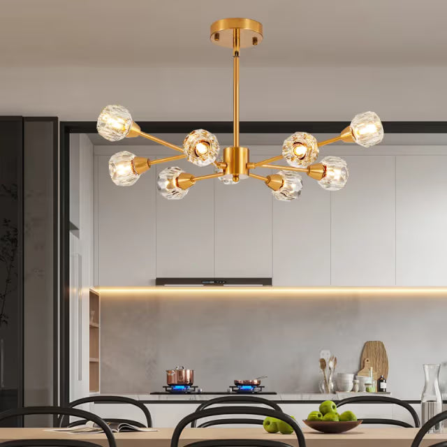 The Orion Radial Crystal Globe Chandelier