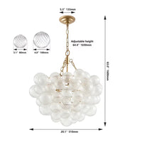 The Luna Fluted Glass Orb Chandelier