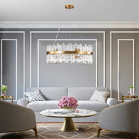 The Solstice Gold Prism Ring Chandelier