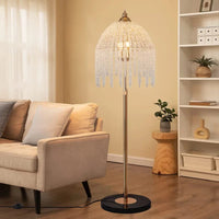 The Genevieve Crystal Waterfall Floor Lamp