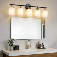 The Lucerne Frosted Cylinder Vanity Light